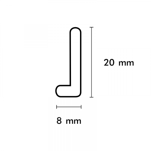 Hoekprofiel 22/45 toscaans eiken tbv onderzijde