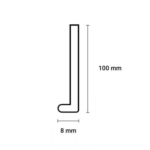 Hoekprofiel 8/100 zwart staal