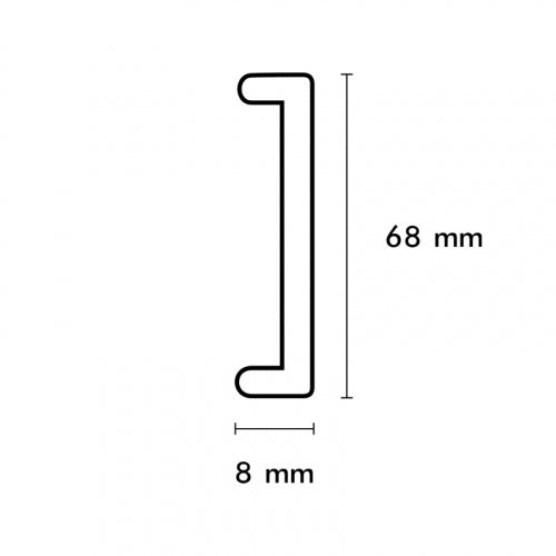 U-afdekprofiel 8/68 zwart staal