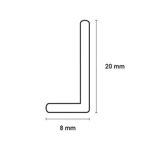 Hoekprofiel 8/20 zwart RAL 9005