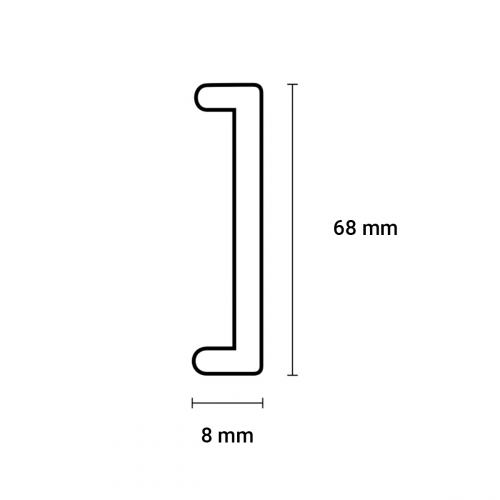 U-afdekprofiel 8/68 kasteel eiken