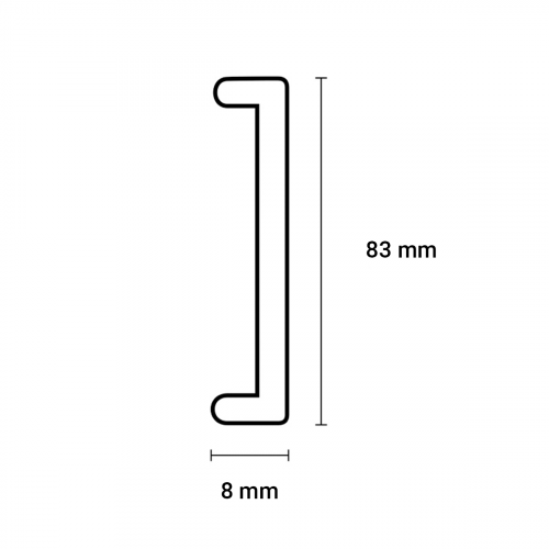 U-afdekprofiel 8/83 kasteel eiken