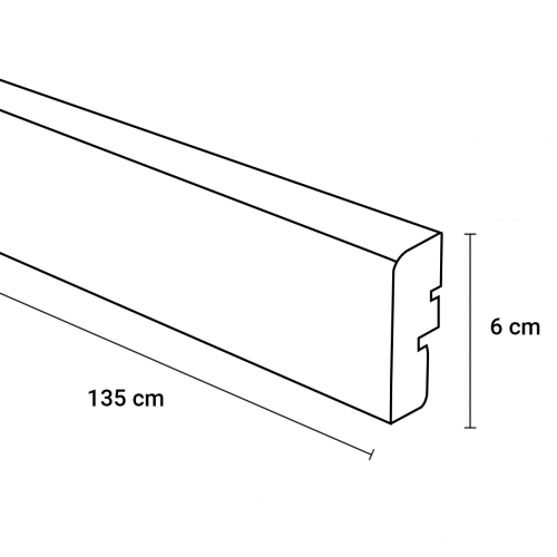 Losse neus landhuis eiken tbv trap profiel 135x6cm