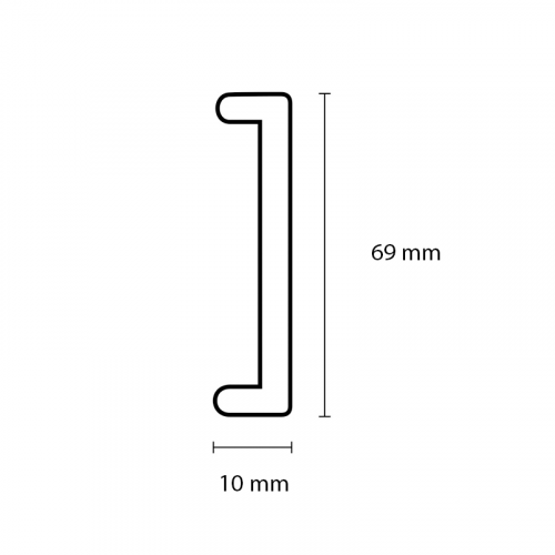 U-kap Licht Beton 69/10mm