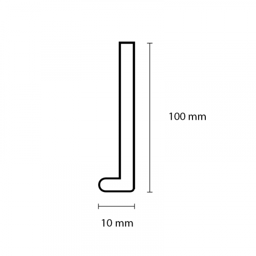 L-kap Licht Beton 100/10mm