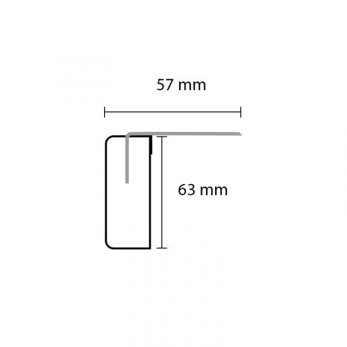 Uitlooptr. alu zilver Giaveno Warm Noten 121x5,7cm